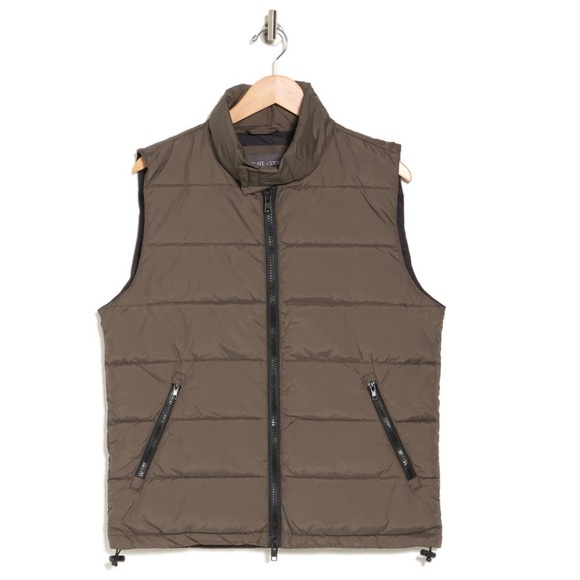 Slate & Stone Quilted Down Fill Vest In Olive Color - NWT - Reemoly - Picture 3 of 16